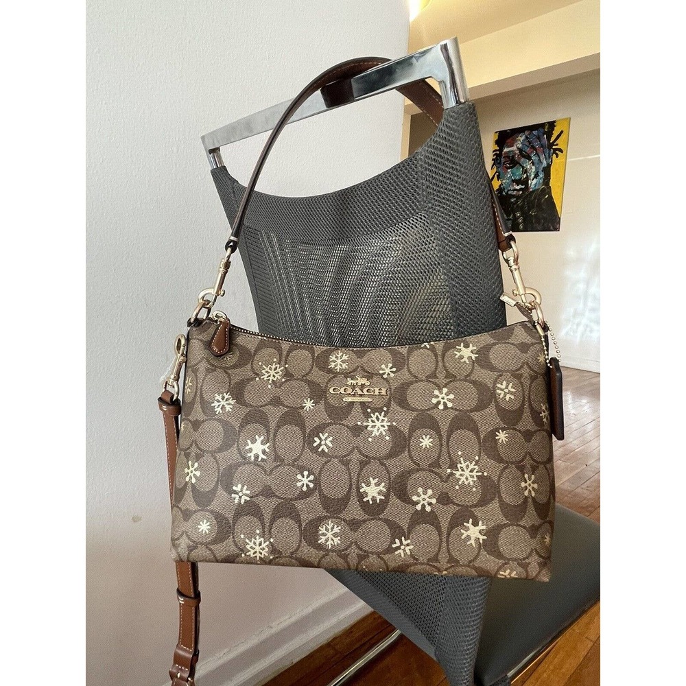 COACH Clara Shoulder Bag In Signature Canvas With Snowflake Print NEW - Picture 5 of 6